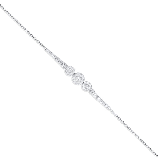 Disc 14K White Gold Bracelet