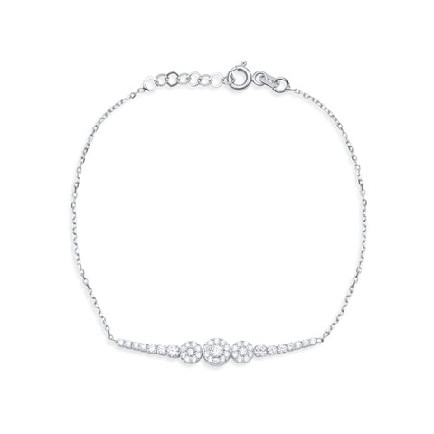 Disc 14K White Gold Bracelet