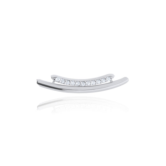 Etherial Single Ear Climbers  - Silver Rhodium Plated Left