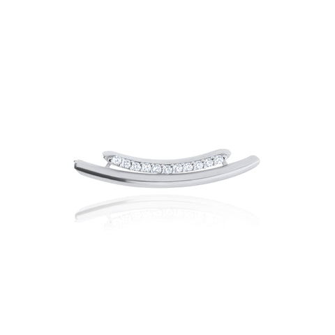 Etherial Single Ear Climbers  - Silver Rhodium Plated Left