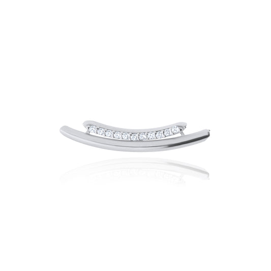 Etherial Single Ear Climbers - Silver Rhodium Plated Right