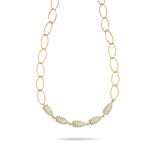 Pave Crystal Tears Necklace - Gold plated