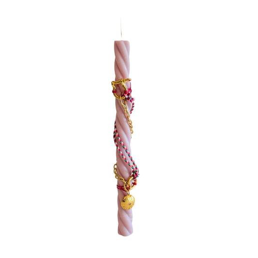 Pink Sea Urchin - Marshmallow Twist Easter Candle