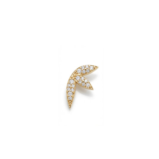 Leaf Stud Single Earring - Gold Plated