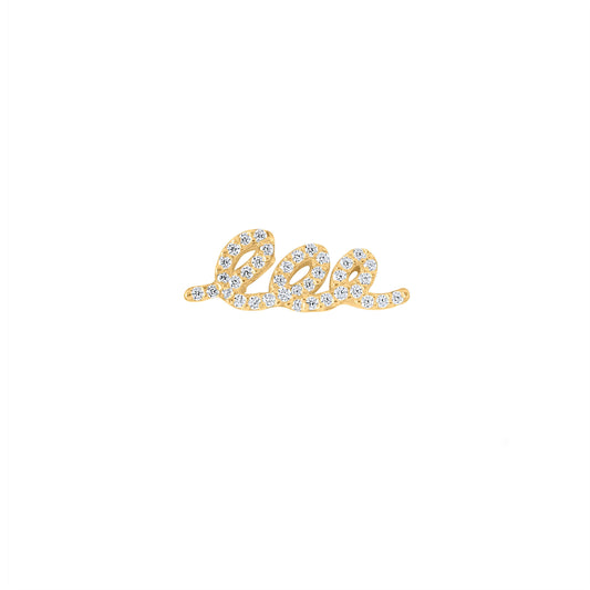 Ribbon Single Ear Climbers  - Gold Plated Left