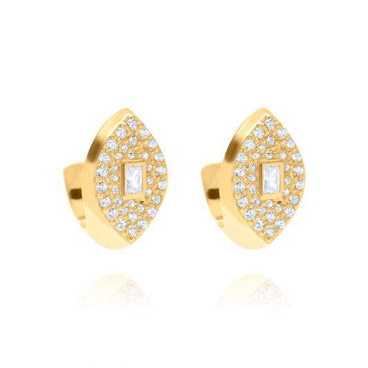 Marquise Gleam Hoop Pair Earrings - Gold Plated