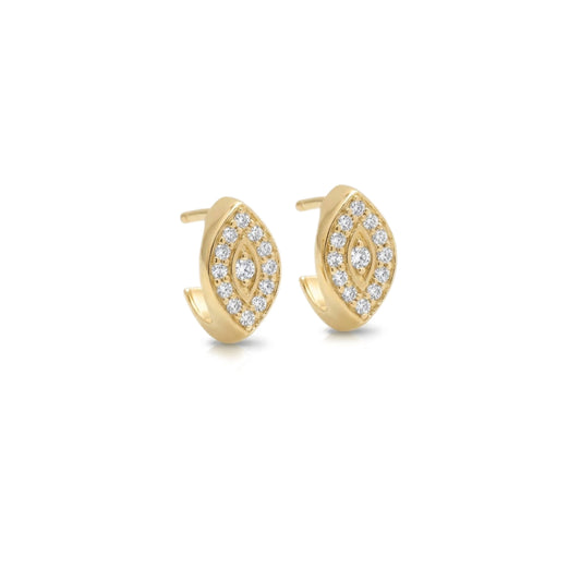 Small Lume Drop Hoop Pair Earrings - Gold Plated