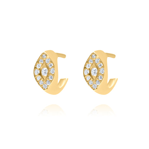 Small Lume Drop Hoop Pair Earrings - Gold Plated