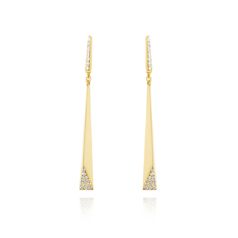 Pyramid pair earrings - Gold plated