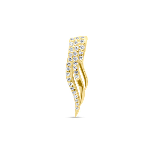Hug Flame Single Suspender Earrings - Gold Plated