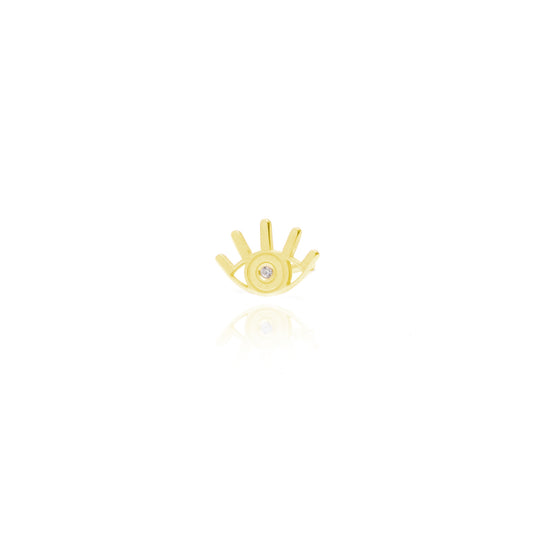 Eyelash Single Stud Earring - Gold Plated