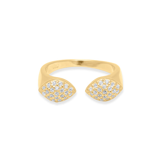 Open Naveta Ring - Gold Plated