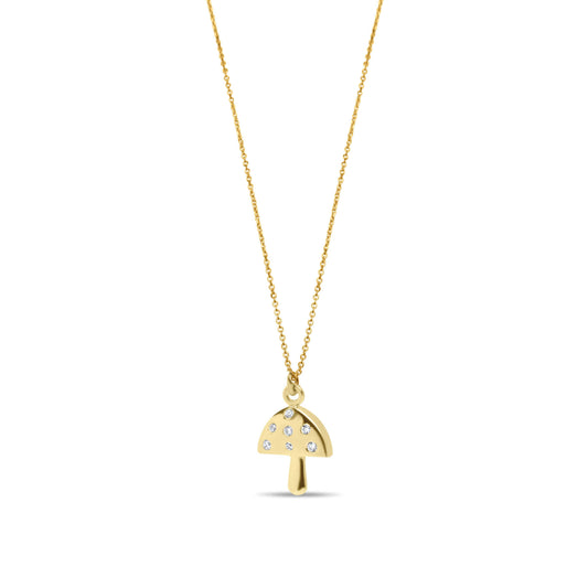 Mushroom Necklace - Gold Plated