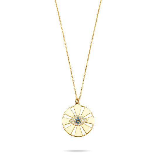 Eye Rays Necklace - Gold Plated