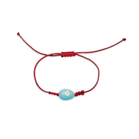 Turquoise Candy Eye Egg Bracelet- Gold Plated