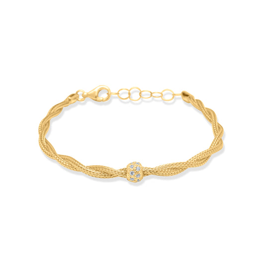 Ball Bracelet with Stones - Gold Plated