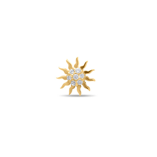 Sun Single Stud Earring - Gold Plated