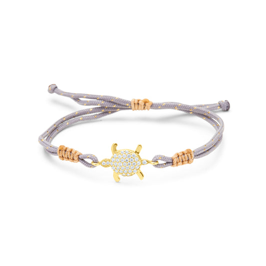 Grey Caretta Bracelet - Gold Plated