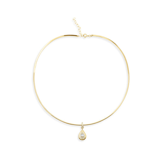 Tear Pendant Collar - Gold plated