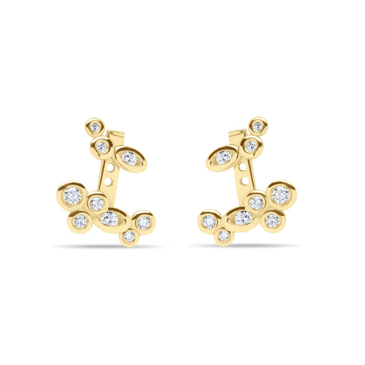 Dotlight Pair Ear Jacket Earrings - Gold Plated