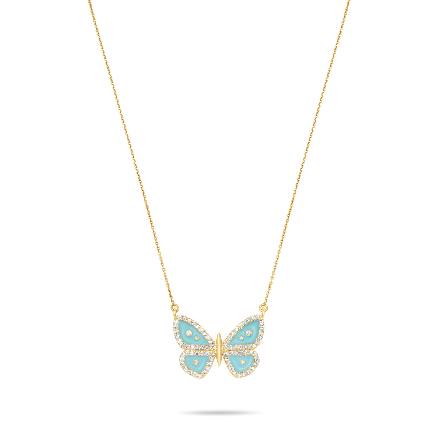 Turquoise Butterfly Necklace - Gold plated