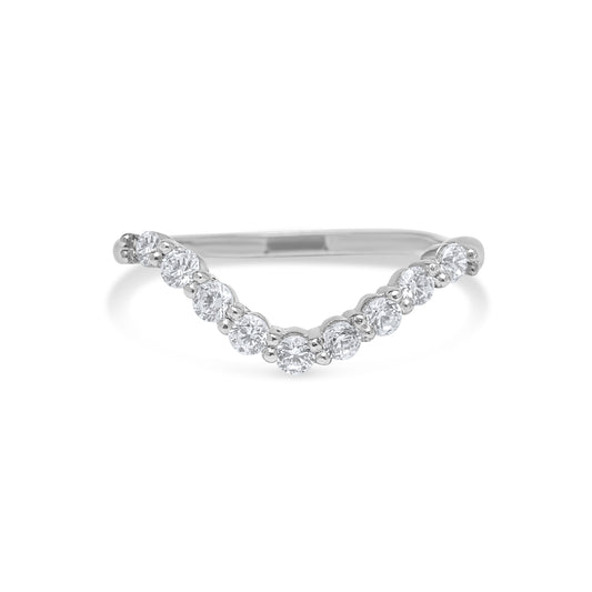 Curvet Half Eternity Ring - Silver Rhodium Plated