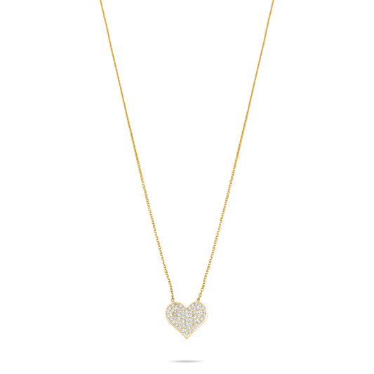 Pave Heart necklace  - Gold Plated