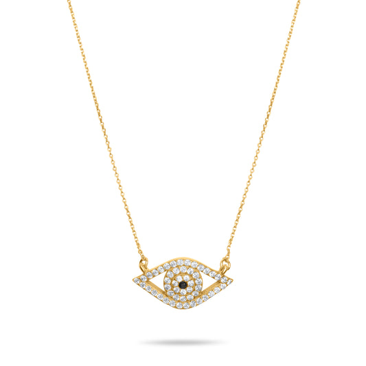 Curvet Evil Eyes Necklace - Gold Plated