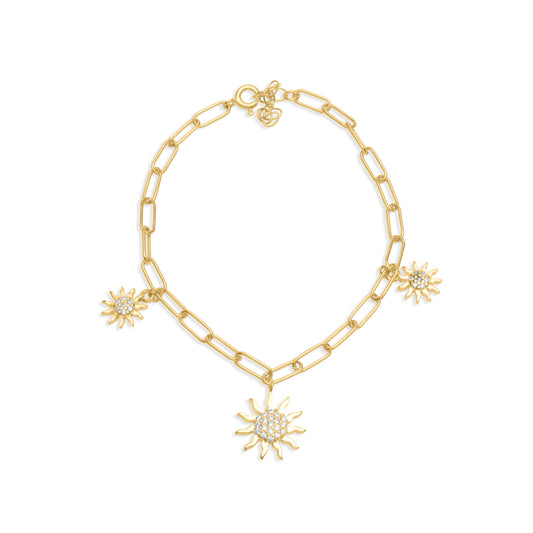 Three Sun Bracelet - Gold Plated