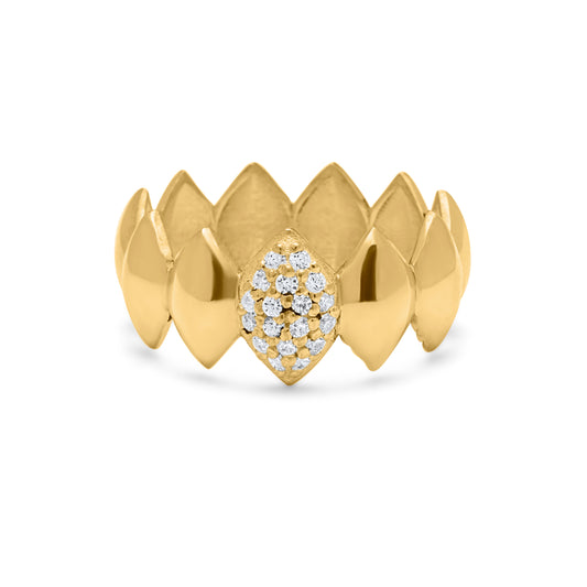 Navetes Solid Ring - Gold Plated