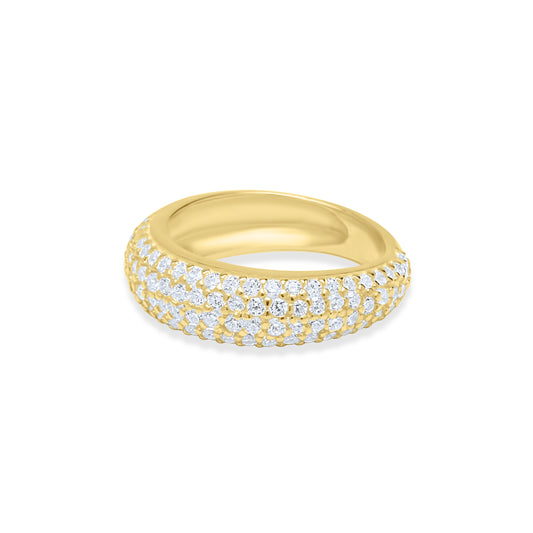 Half Pave Ring - Gold Plated
