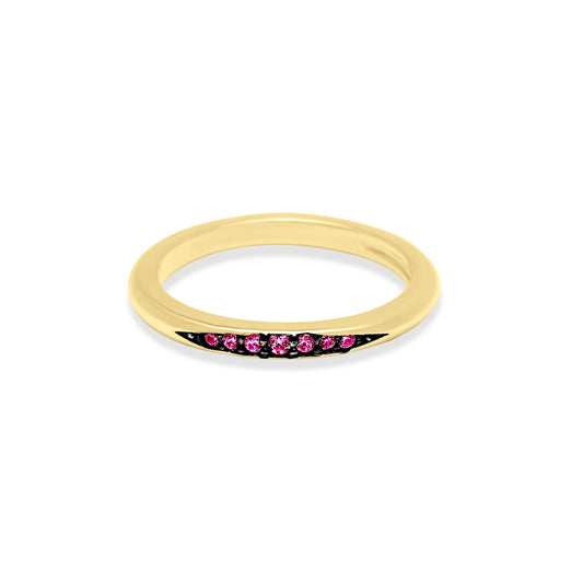 Ruby Sleepy Eye Ring - Gold Plated