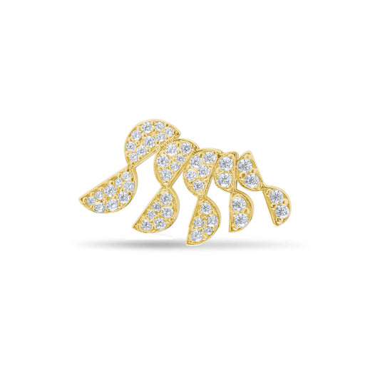 Heavenly Feather Single Ear Climbers  - Gold Plated Left