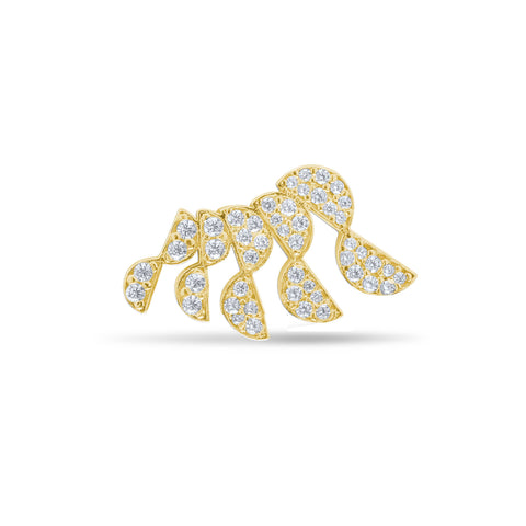 Heavenly Feather Single Ear Climbers  - Gold Plated Right