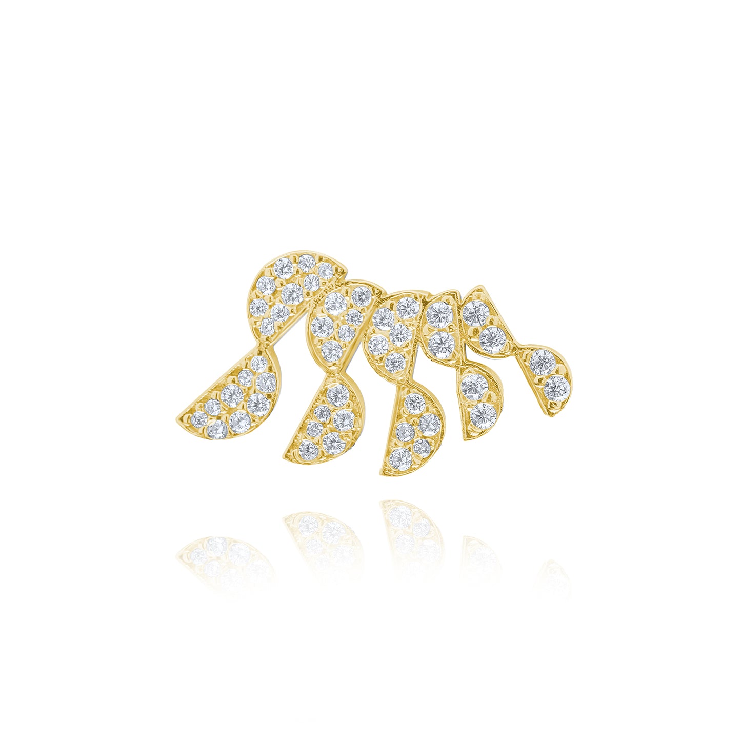 Heavenly Feather Single Ear Climbers  - Gold Plated Left