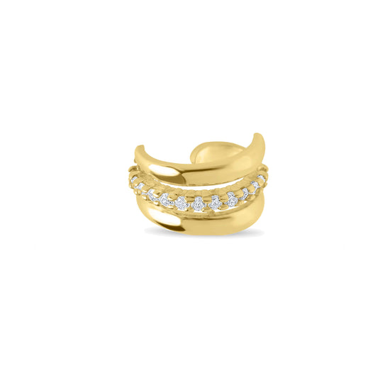 Solid Clarity Hoop Single Ear cuff - Gold Plated