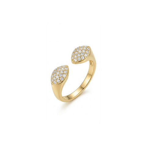 Open Naveta Ring - Gold Plated