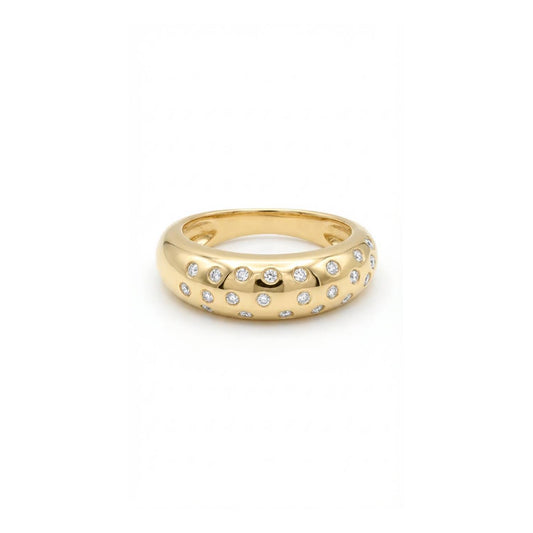 White Stardust Ring - Gold Plated