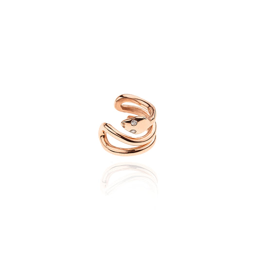 Snake Single Ear cuff - Pink Gold Plated