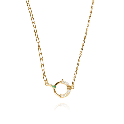 Sparkle Lock Necklace  - Gold plated