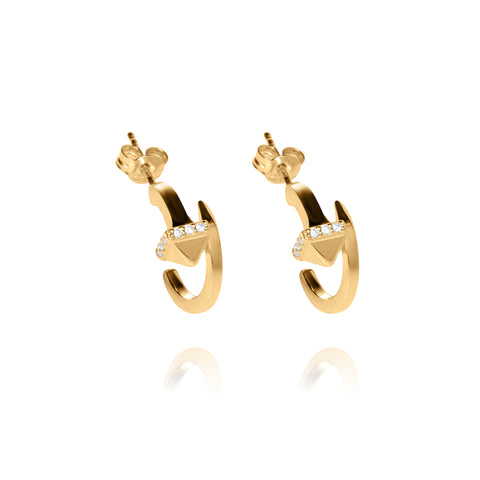 Horseshoe Nails Pair Earrings - Gold Plated
