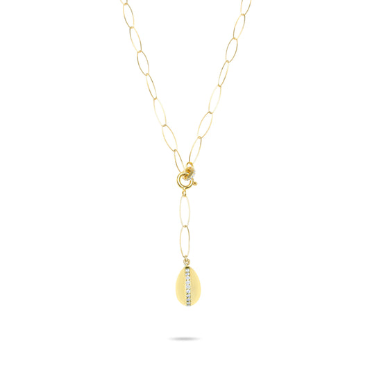 Gold Egg Lariat Necklace - Gold Plated