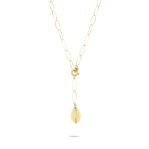 Gold Egg Lariat Necklace - Gold Plated