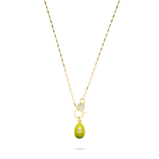 Lime Egg Necklace - Gold Plated