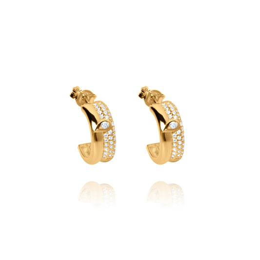 Velour Shine Hoop Pair Earrings - Gold Plated