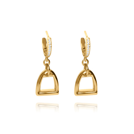 Stirrups Hoop Pair Earrings - Gold Plated
