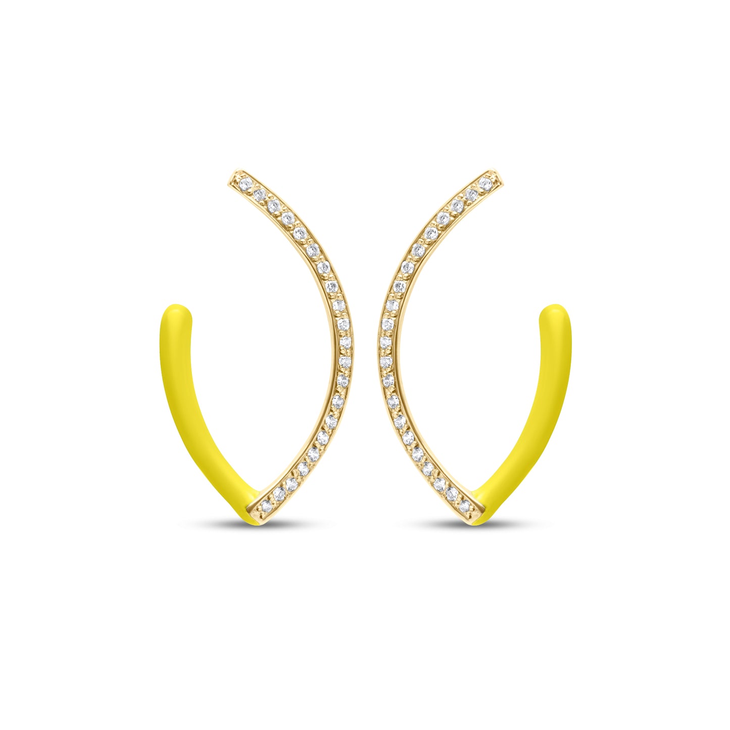 Lime Naveta Pair Earrings - Gold Plated