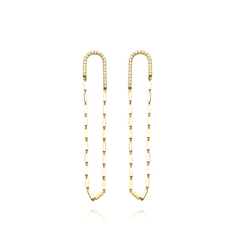 Wild Pair Long Earrings - Gold Plated