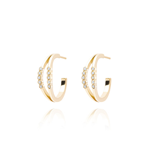 Double Bubble Pair Earrings - Pink Gold Plated