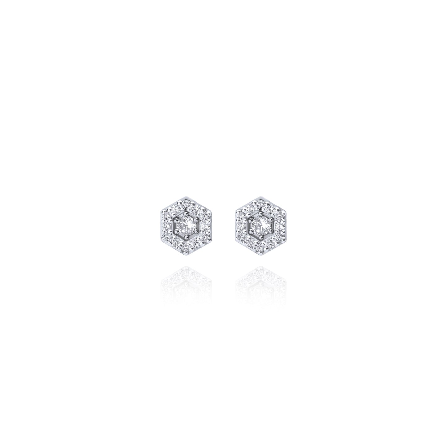 Two in One Stud Pair Earrings - Silver